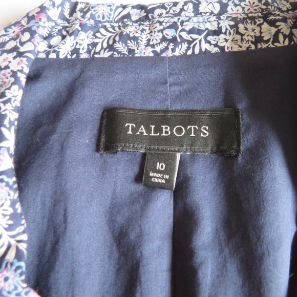 🎉HP🎉Talbots Lined Floral Cotton Blazer - Size 10 - Great for Spring/Summer - EUC - Picture 8 of 13